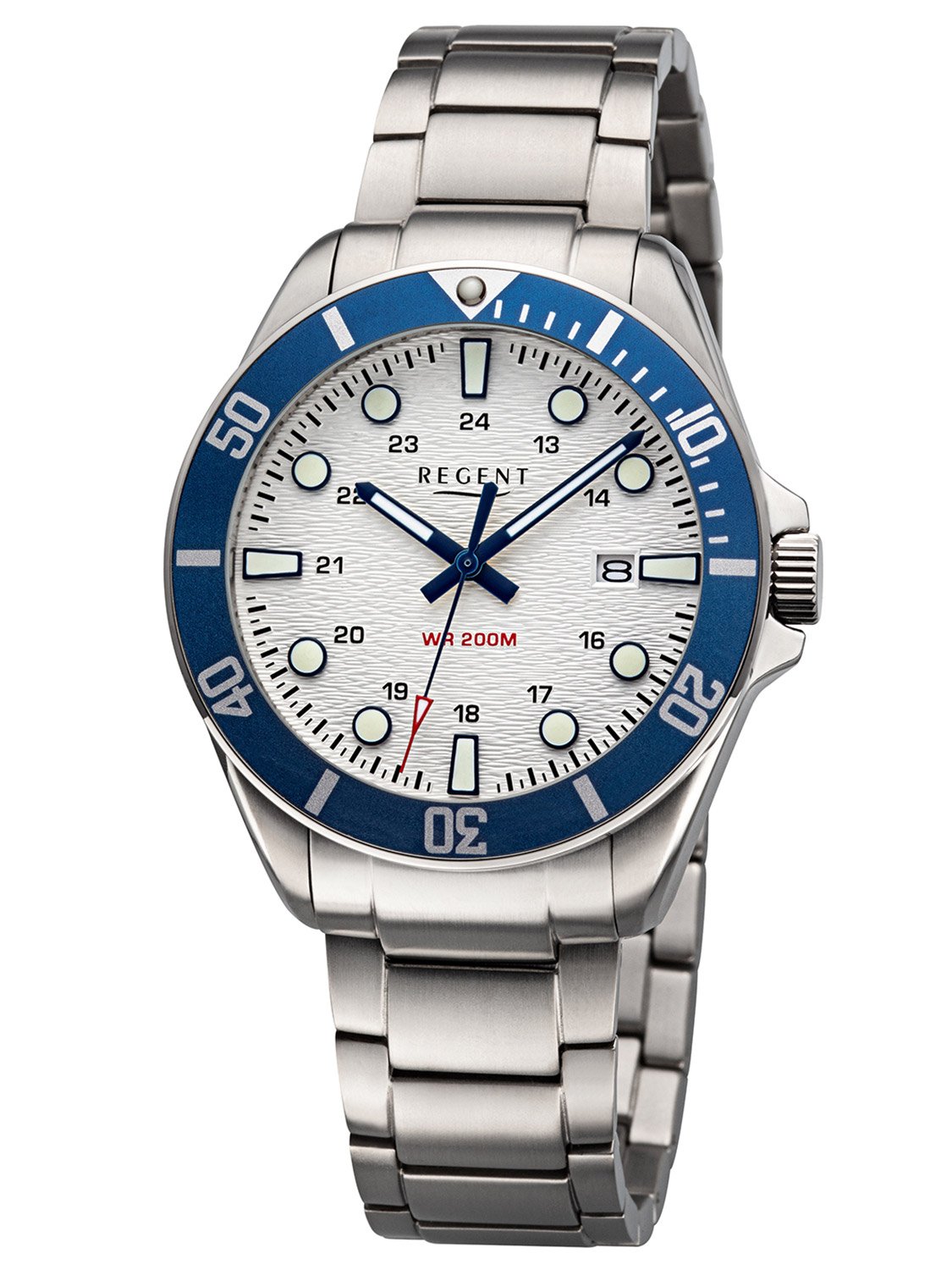 Regent BA-856 Herrenuhr Titan 20 Bar Wasserdicht Blau