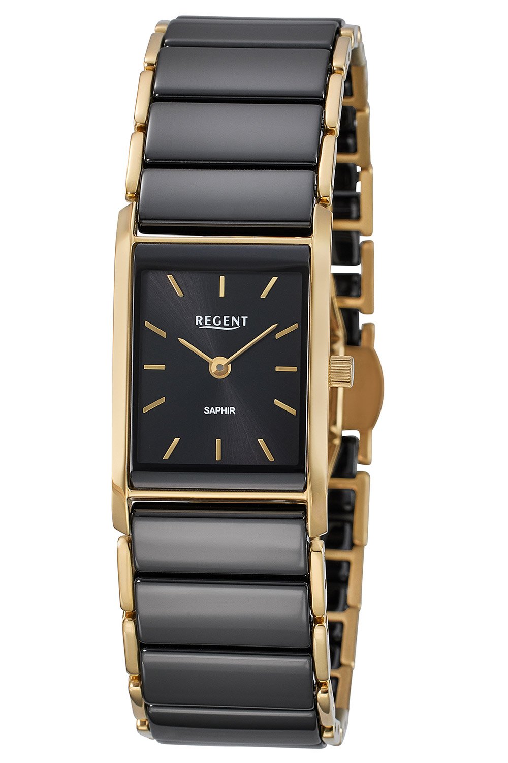 Regent F1584 Damenuhr Edelstahl Vergoldet/Keramik Schwarz Regent F1584 Damenuhr Edelstahl Vergoldet/Keramik Schwarz