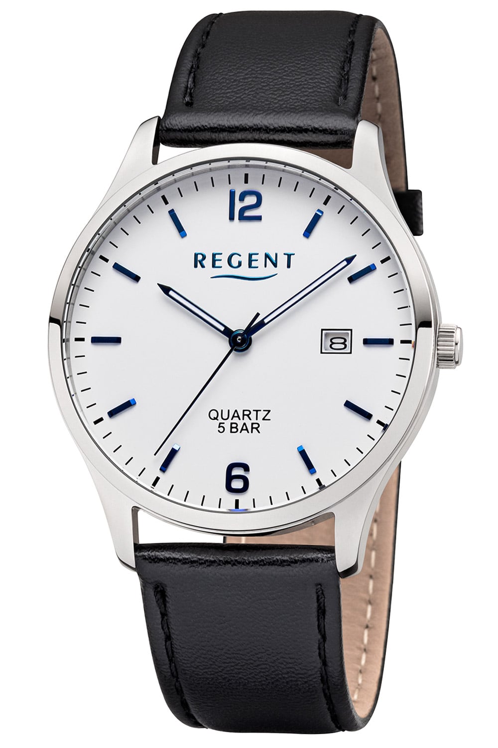 Regent F-1632 Herren-Quarzuhr Schwarz/Weiß