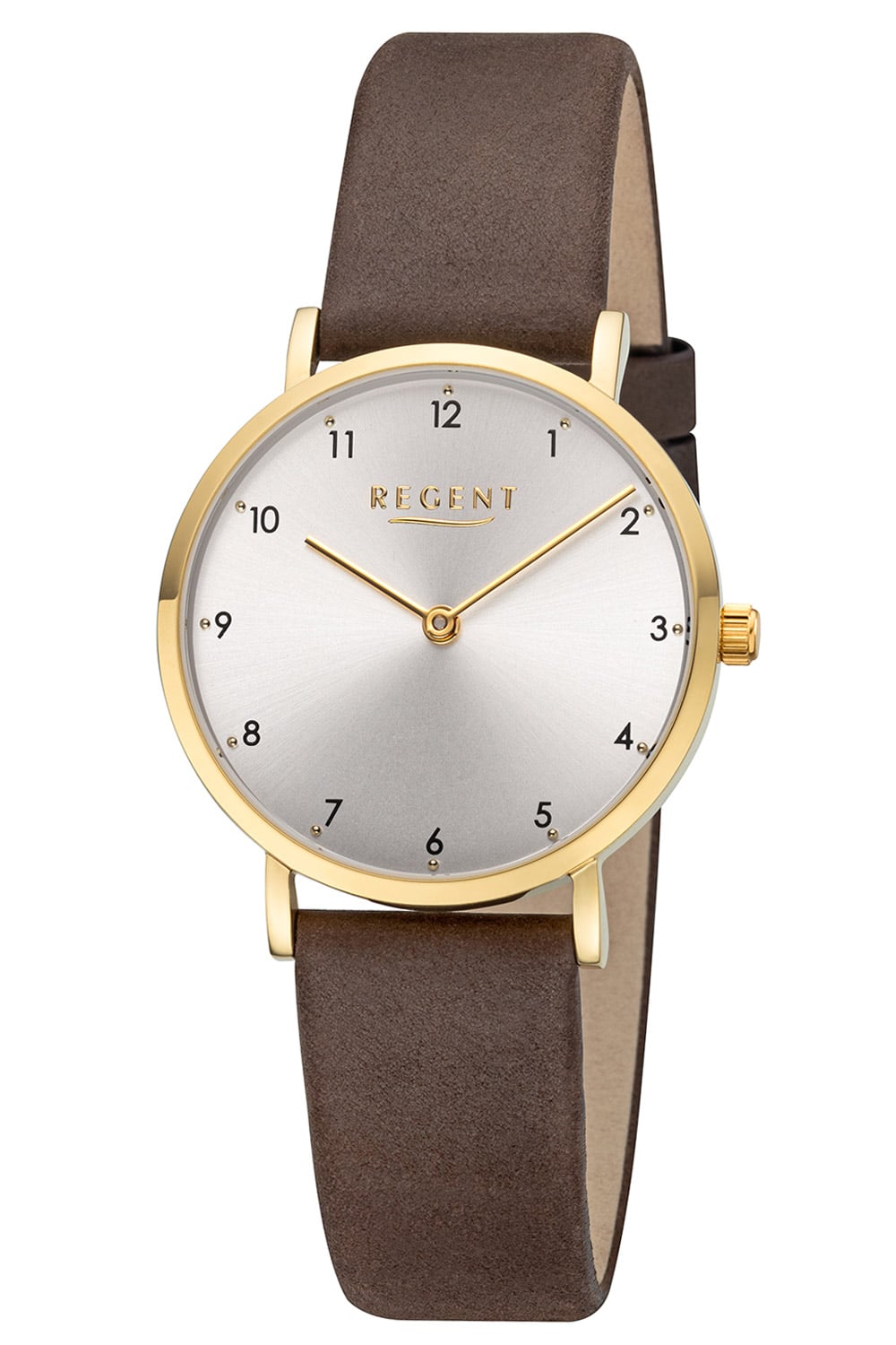 Regent F-1640 Damenuhr Quarz Braun/Goldfarben