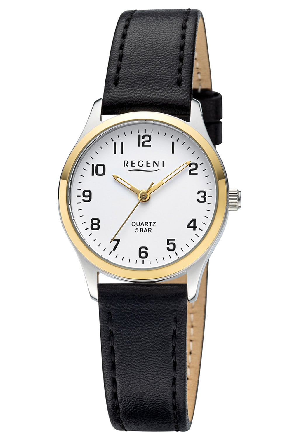Regent F-1635 Damen-Quarzuhr Schwarz/Zweifarbig