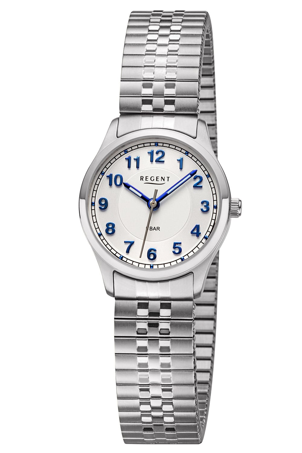 Regent BA-885 Damenuhr mit Zugband Silberfarben