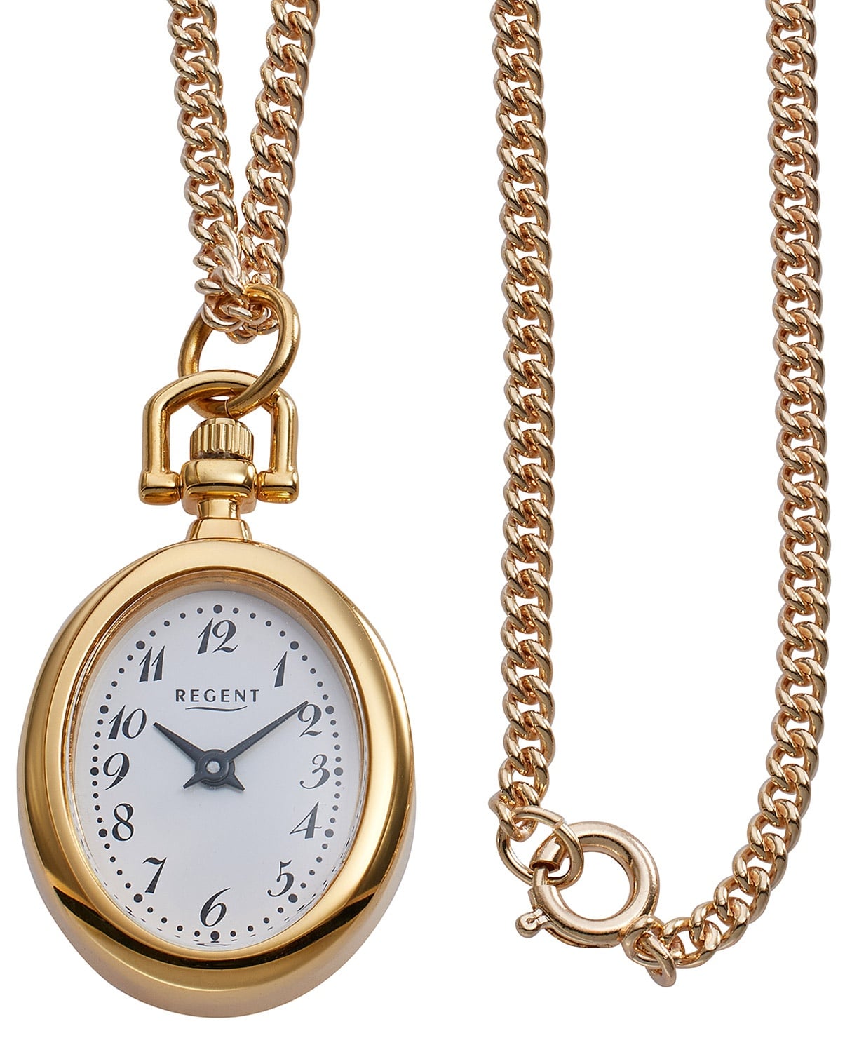 Regent P-780 Umhängeuhr mit Kette Goldfarben