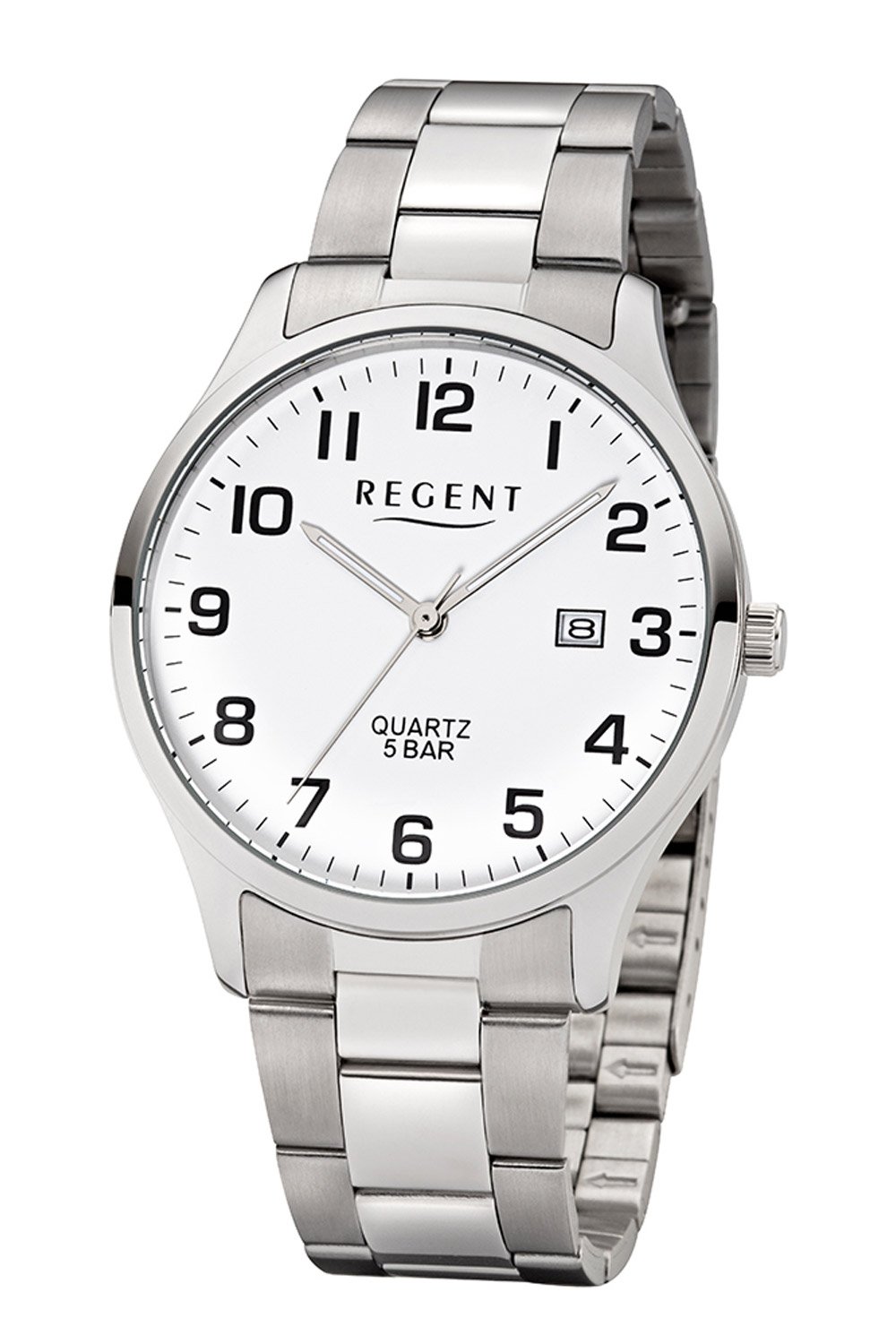 Regent Men's Watch with Steel Strap White F-1178 • uhrcenter