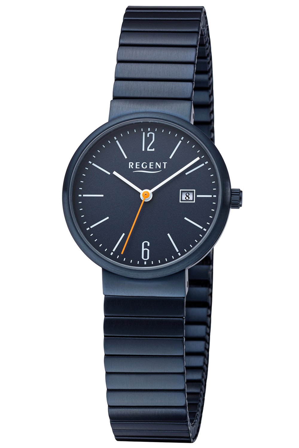 mit uhrcenter Regent Zugband Blau F-1357 • Damen-Armbanduhr