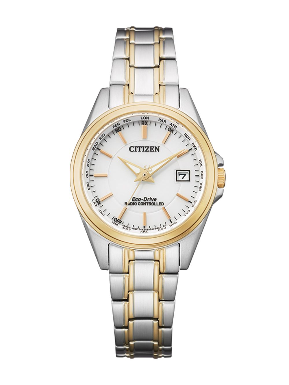 Citizen Eco-Drive Damenuhr Funk-Solar Bicolor EC1186-85A • uhrcenter