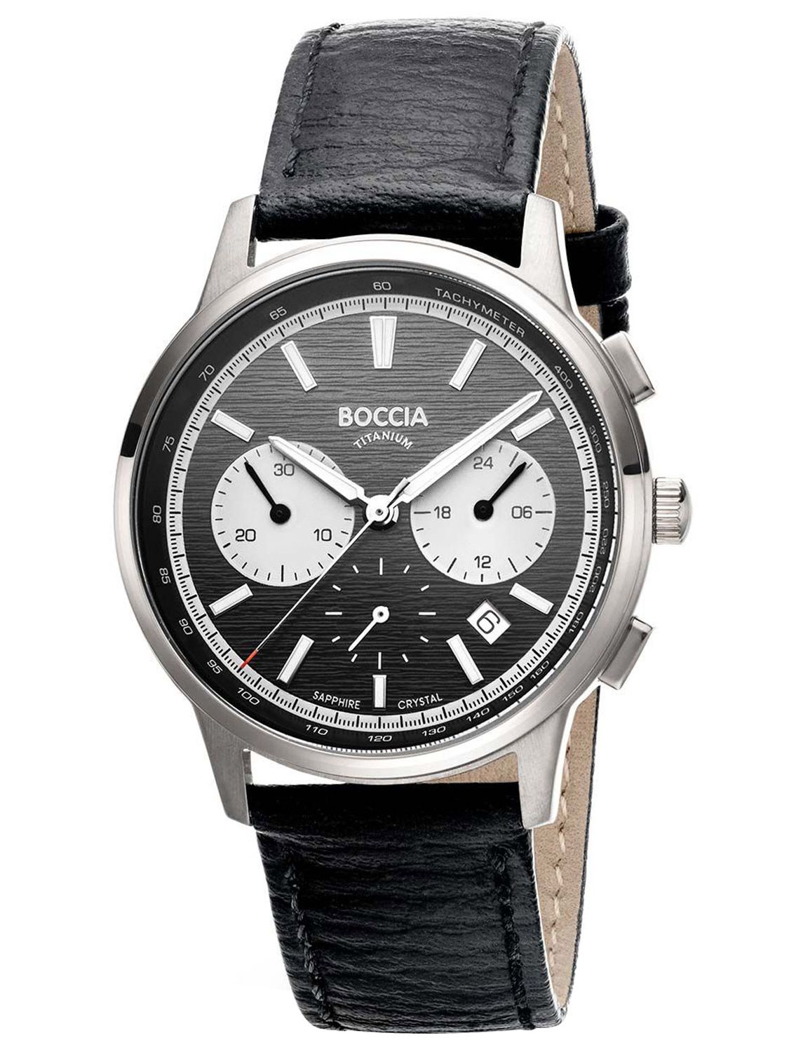 Boccia Men´s Watch Chronograph Titanium Black 3734-01 • uhrcenter