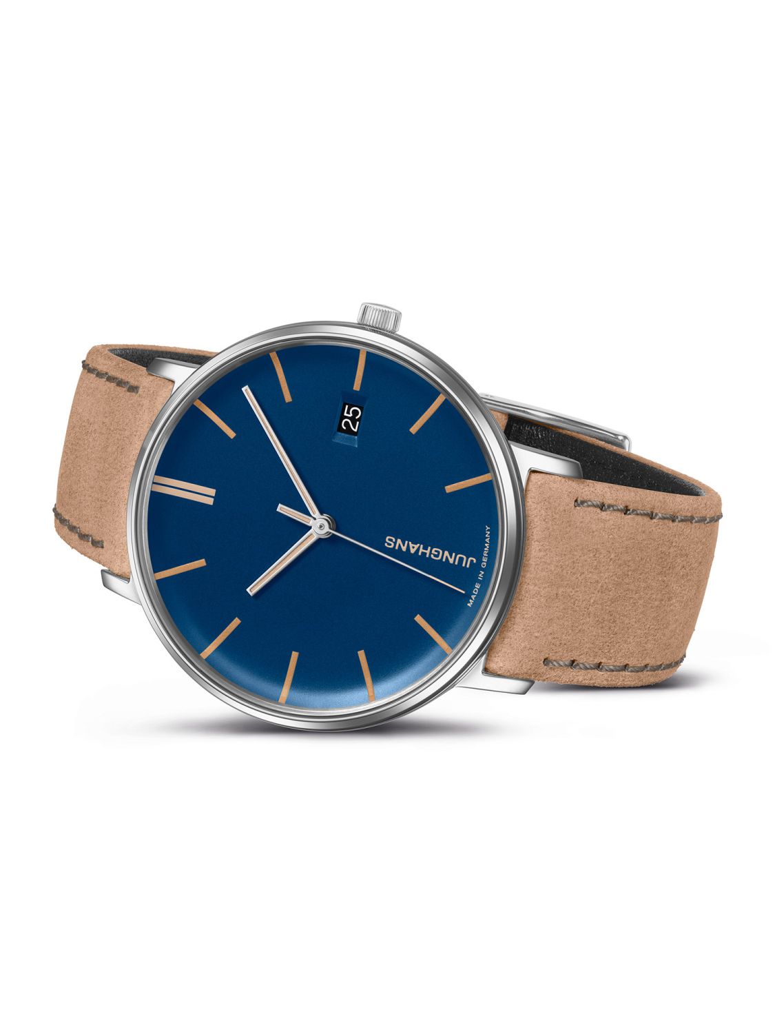 Junghans Ladies Wristwatch Form Beige Blue 047 4255.00 uhrcenter