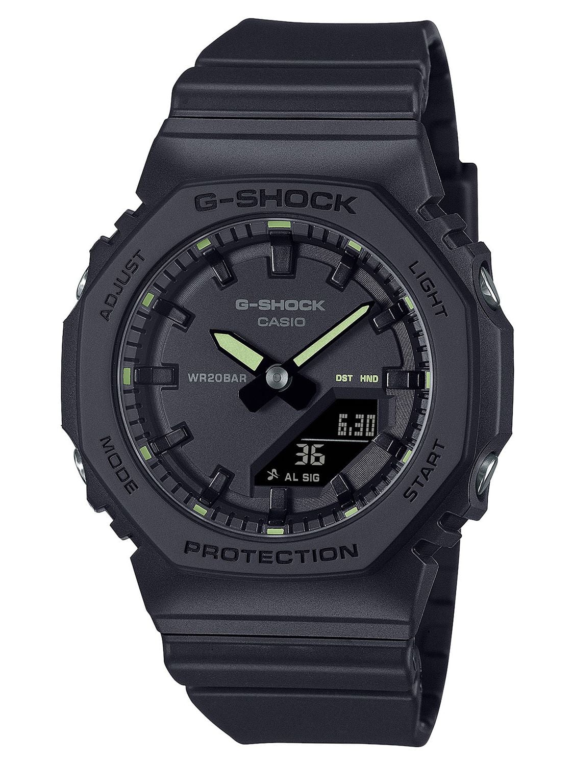 Casio G-Shock Watch Black/Yellow with Ana-Digi Display GMA-P2100SA