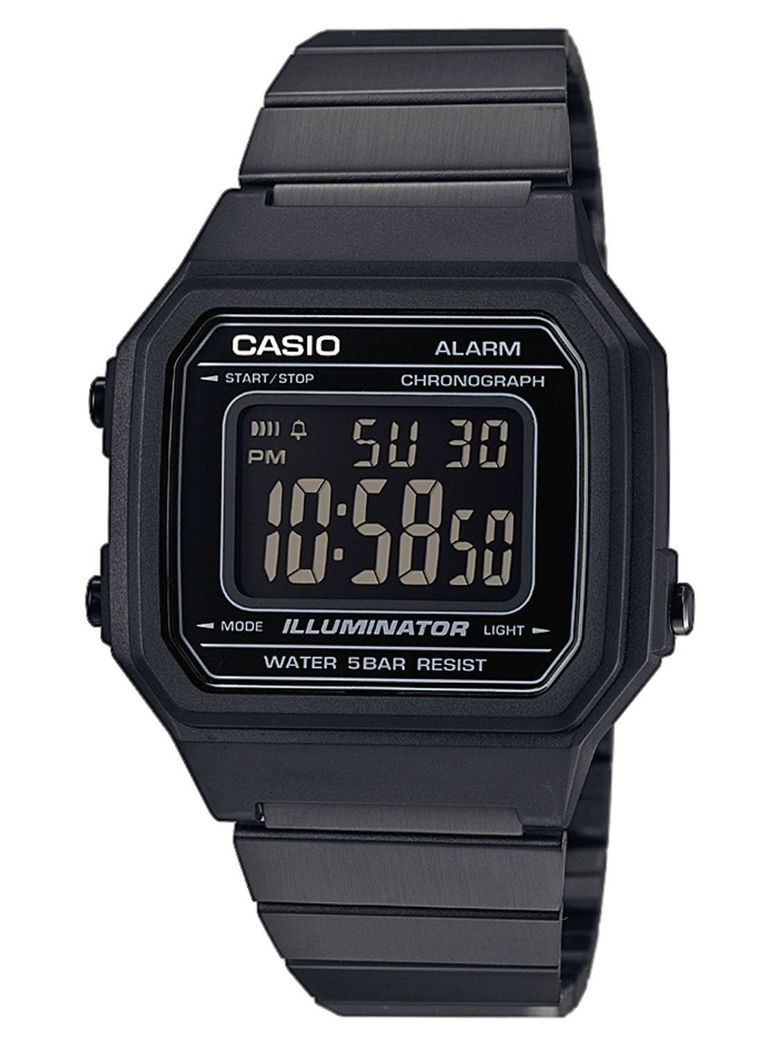 black digital rectangular led watch