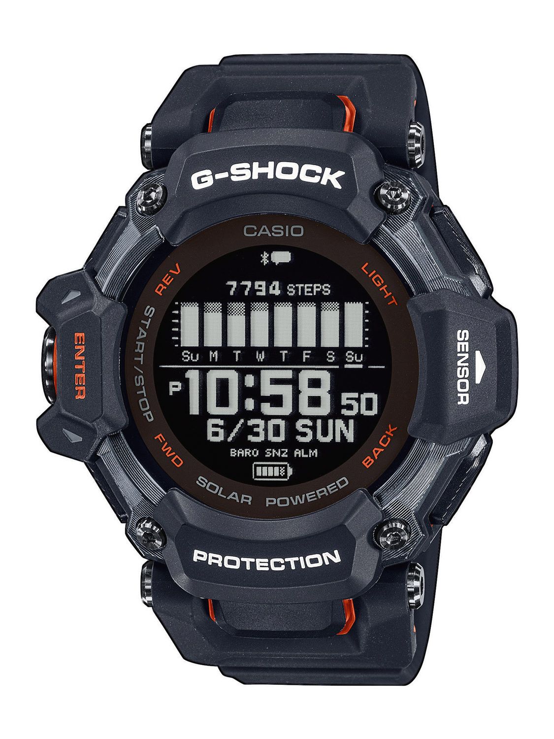Casio G-Shock G-Squad Digital Watch Bluetooth Black/Orange GBD-H2000 ...