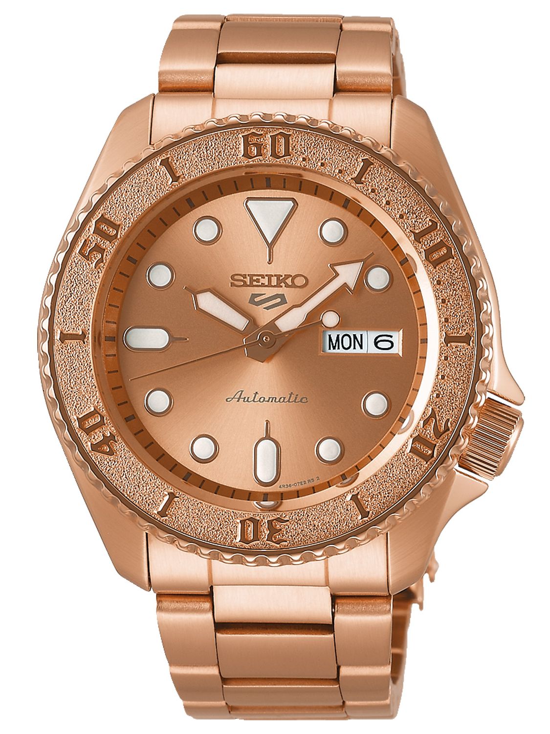 Seiko 5 Sports SRPE72K1 Automatic Men's Watch Rose Gold Plated Steel