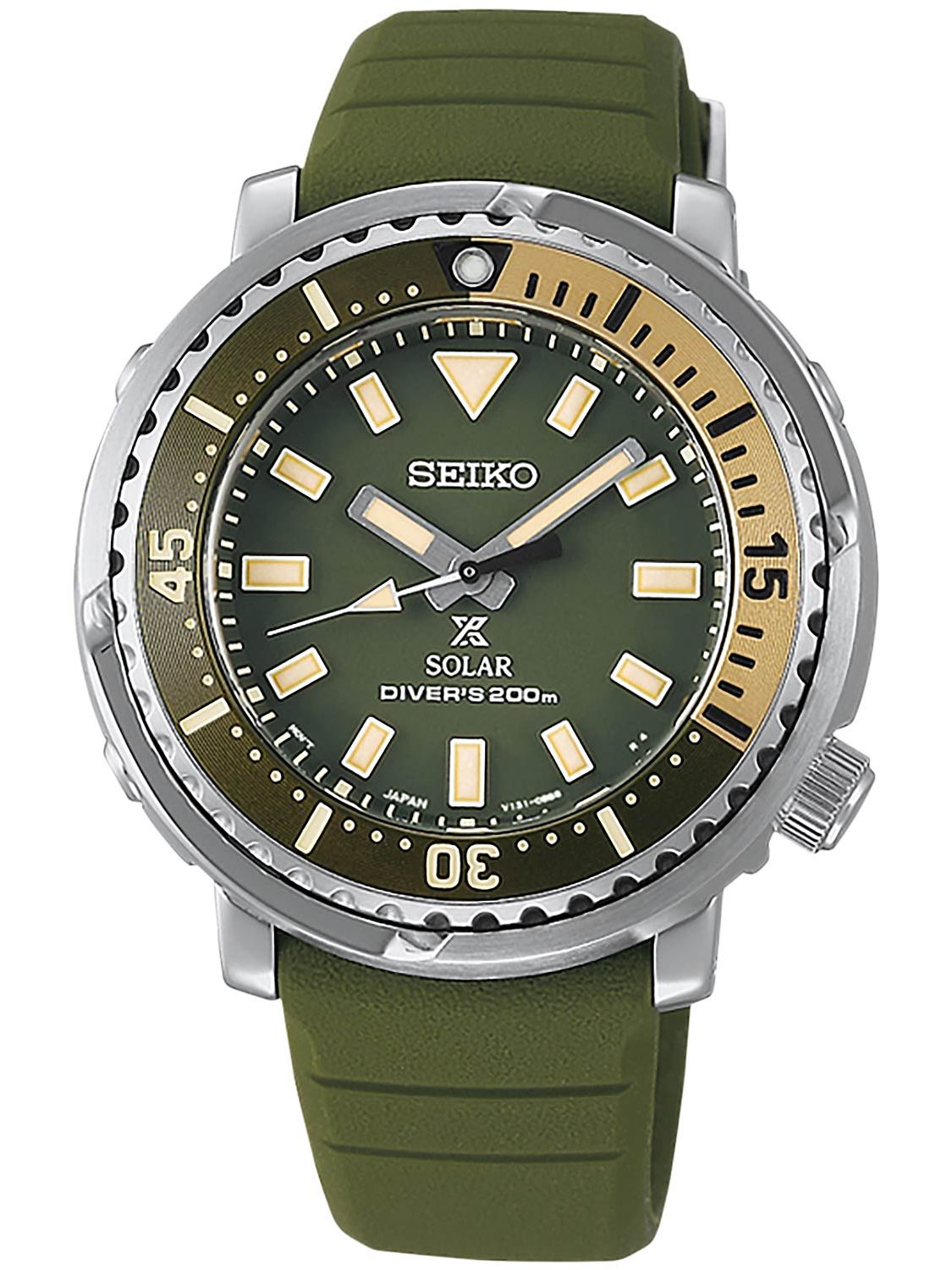 SEIKO SUT405P1 Prospex Sea Solar Diving Watch Green/Beige