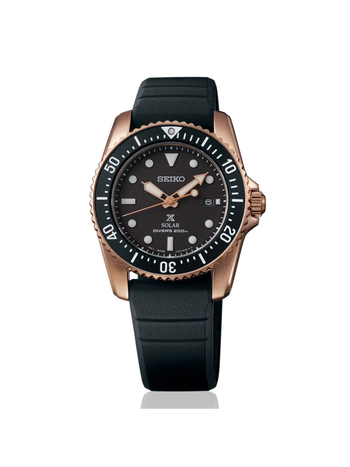 Seiko SNE586P1 Prospex Sea Solar Diving Watch Rose Gold Tone/Black