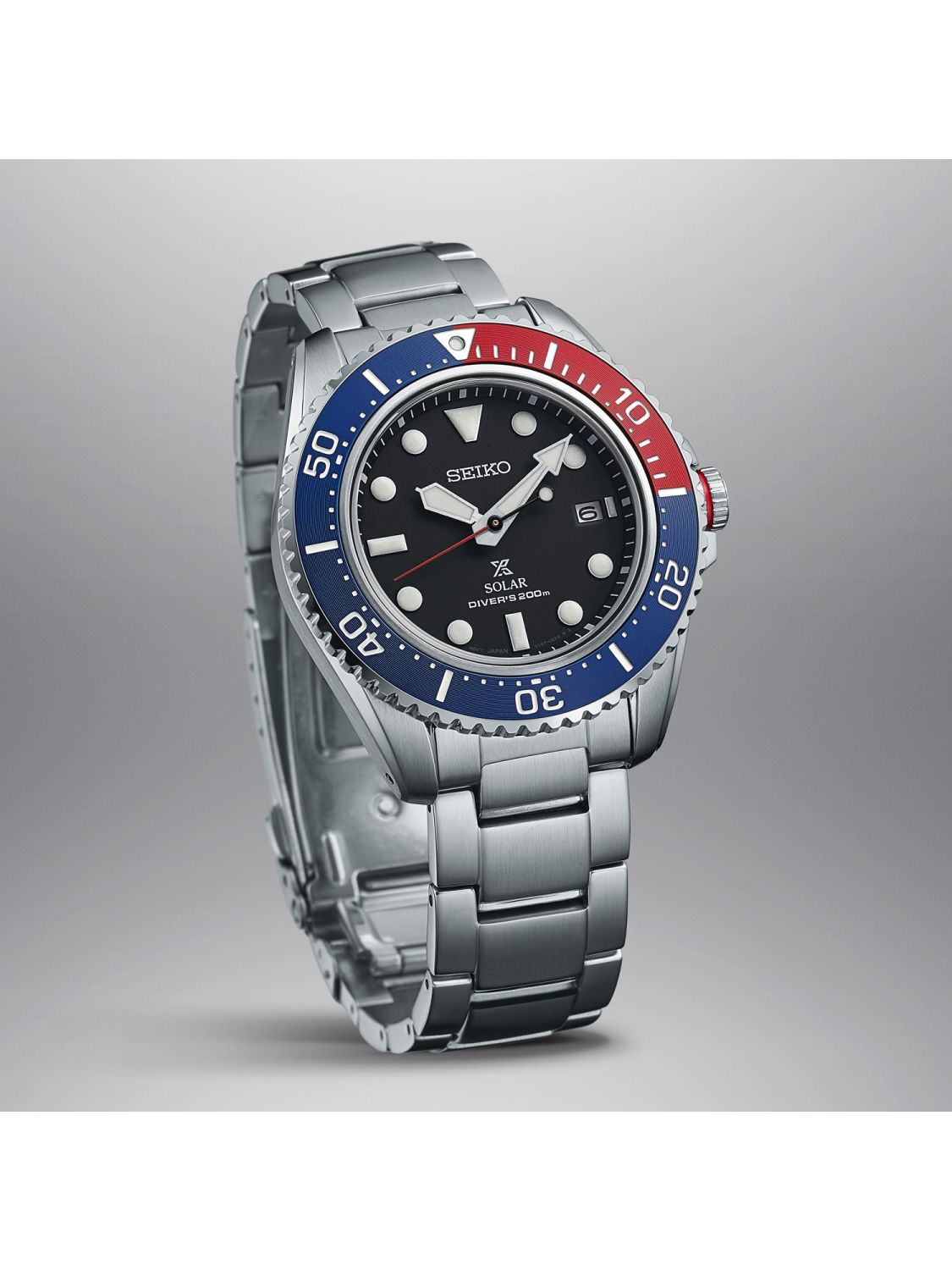 Seiko SNE591P1 Prospex Sea Men's Watch Solar Diving Watch Blue/Red