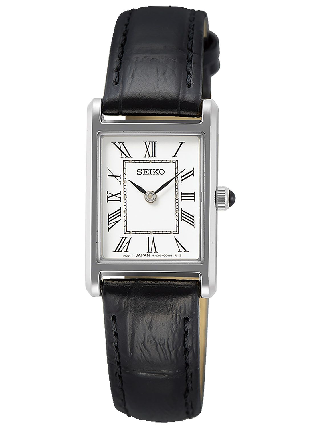 Seiko SWR053P1 Ladies' Wristwatch with Black Leather Strap