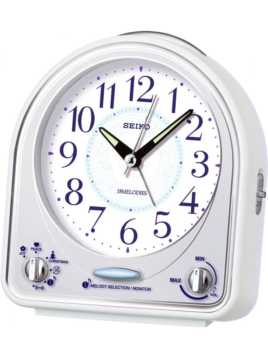 SEIKO QHP003W Alarm Clock with 18 Melodies • uhrcenter