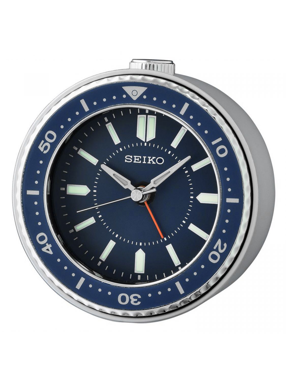 SEIKO QHE184L Alarm Clock without Ticking Quartz blue / silver