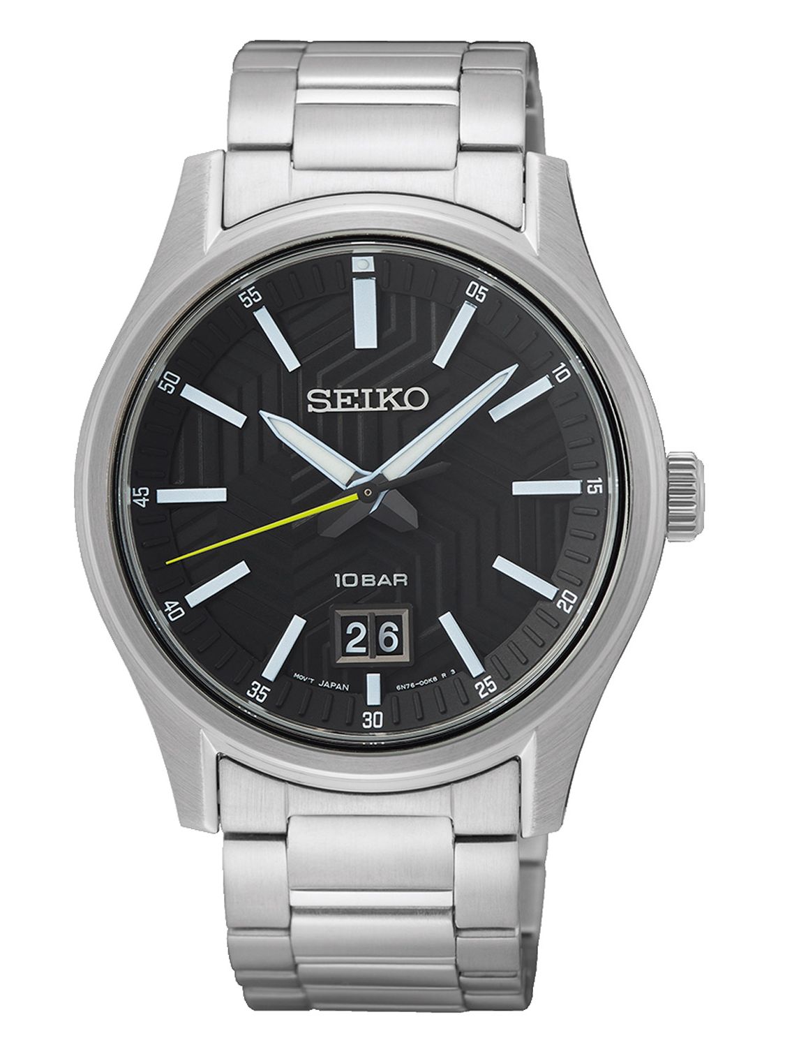 SEIKO SUR535P1 Men's Wristwatch Big Date Steel/Black