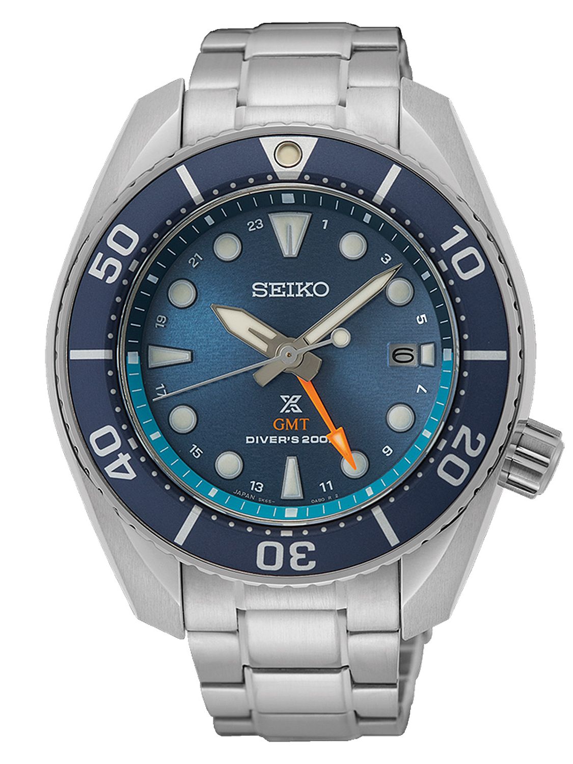Seiko Prospex Sea Herrenuhr Solar SFK001J1 Taucher Stahl/Blau GMT