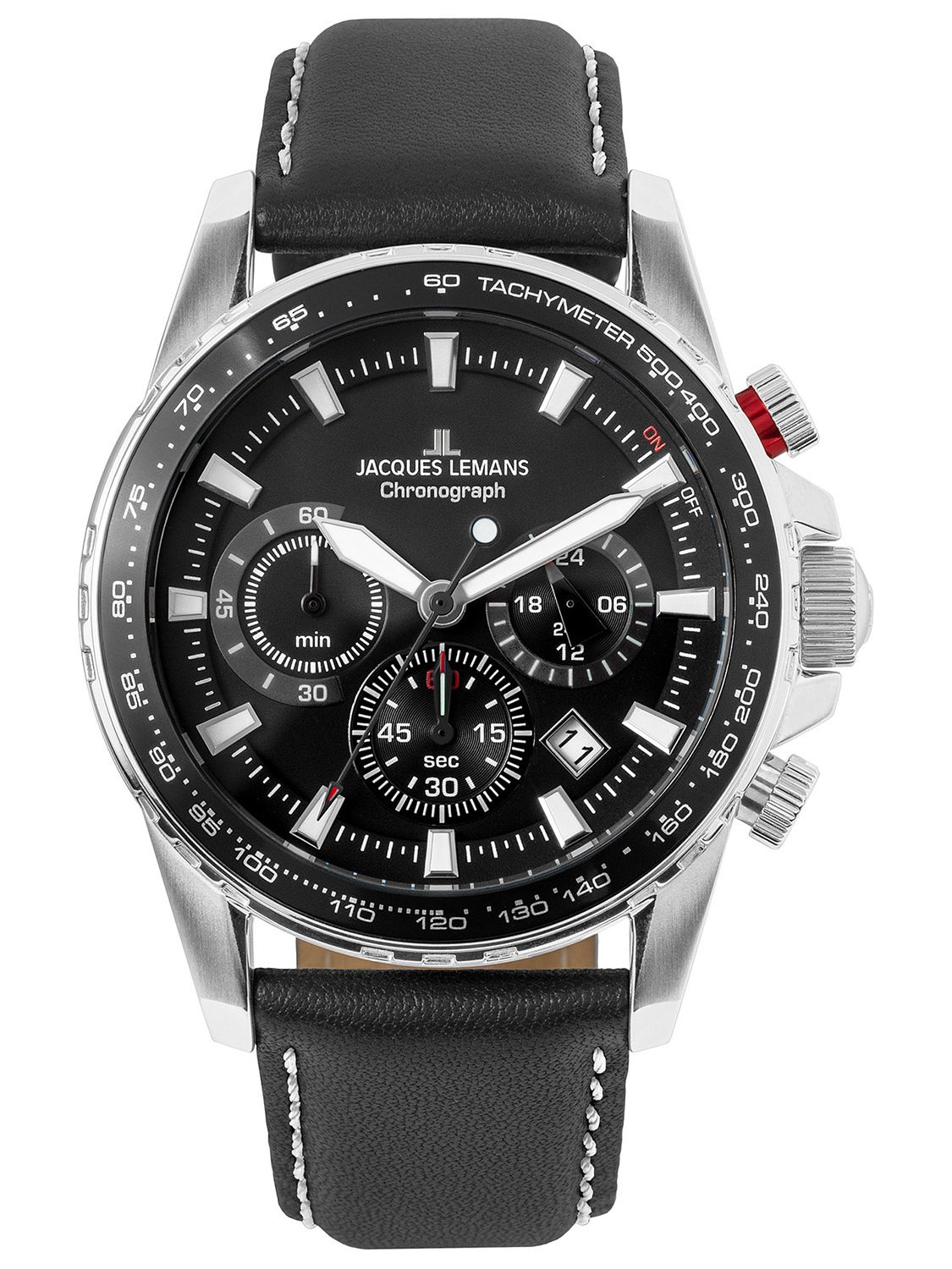 Jacques Lemans 1-2099A Men's Watch Chronograph Liverpool Black