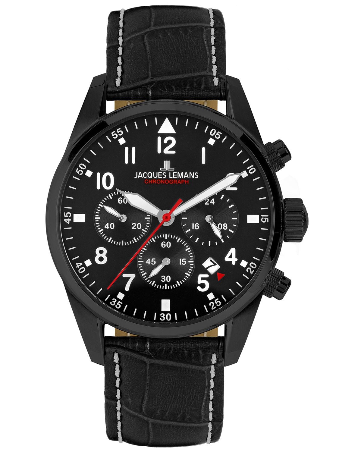 Jacques Lemans Herrenuhr Chronograph Sport Schwarz 42-2F • uhrcenter