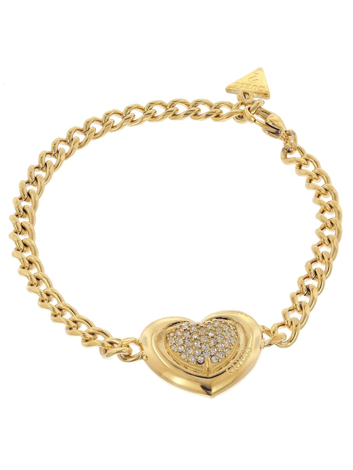 Guess Women's Heart Pave Gold Bracelet S JUBB05456JWYGS • uhrcenter