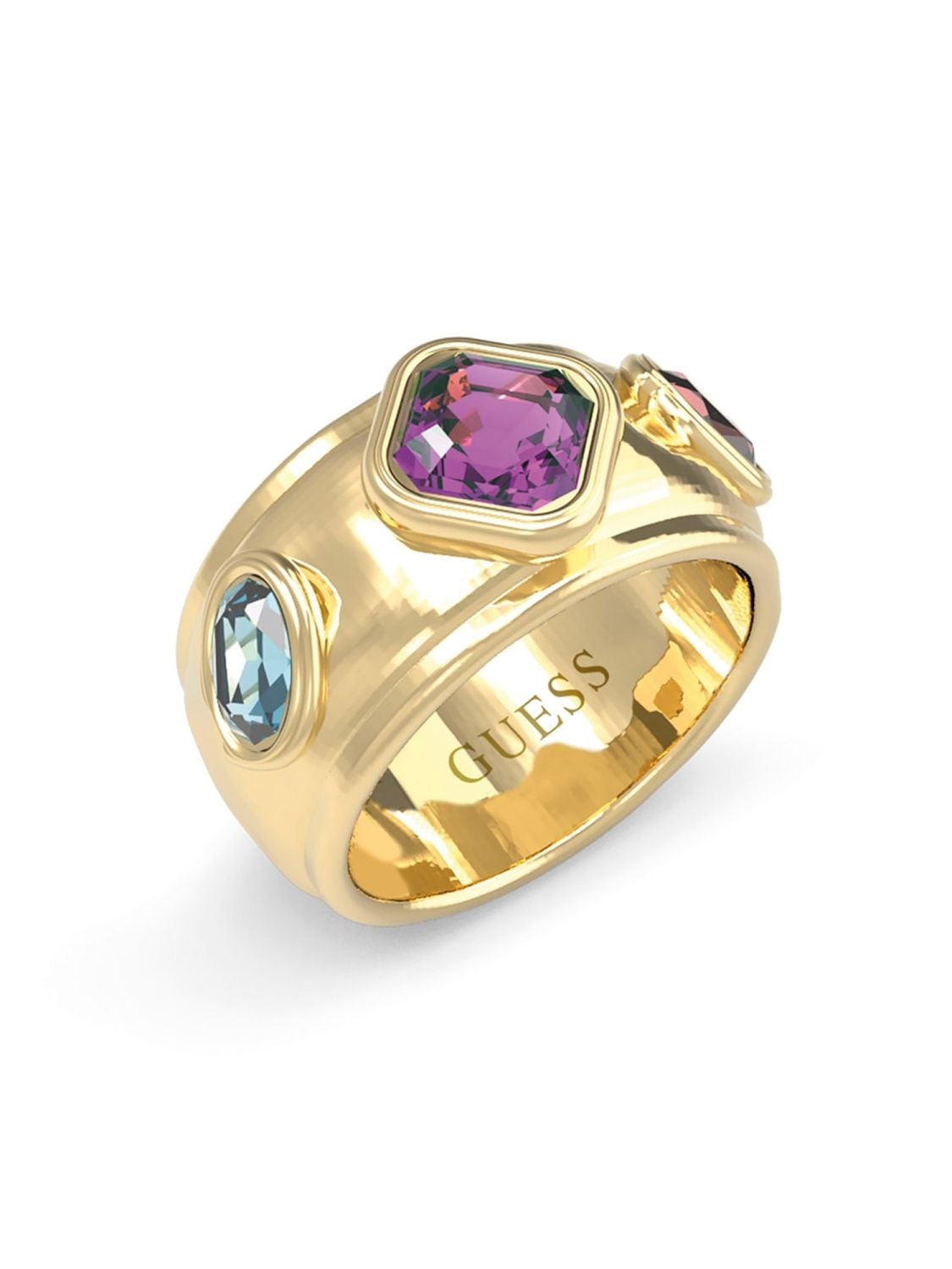 Guess Women's Ring Multi Cystal Gold Tone • uhrcenter