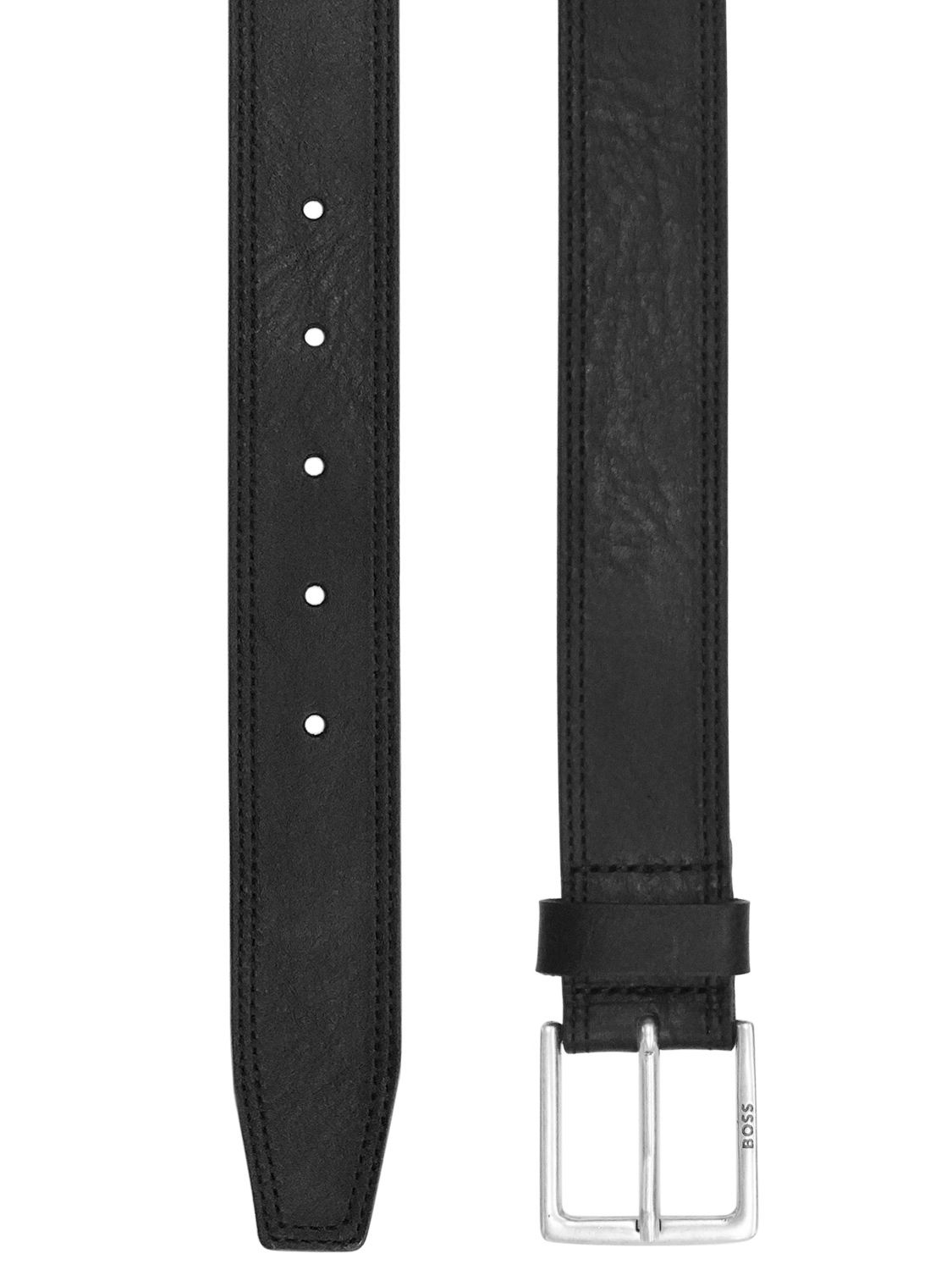 BOSS Men's Leather Belt Rummi-St Black 50471313-001