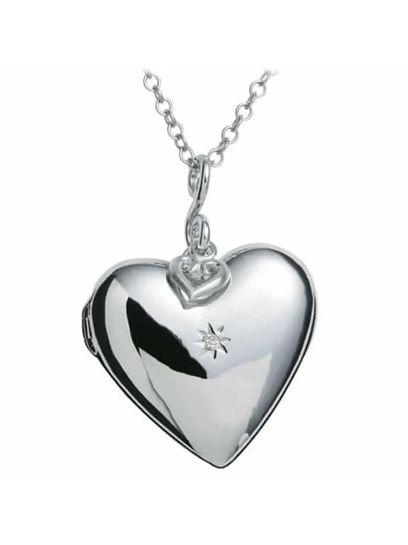Hot Diamonds Togetherness Double Heart Silver Necklace 16