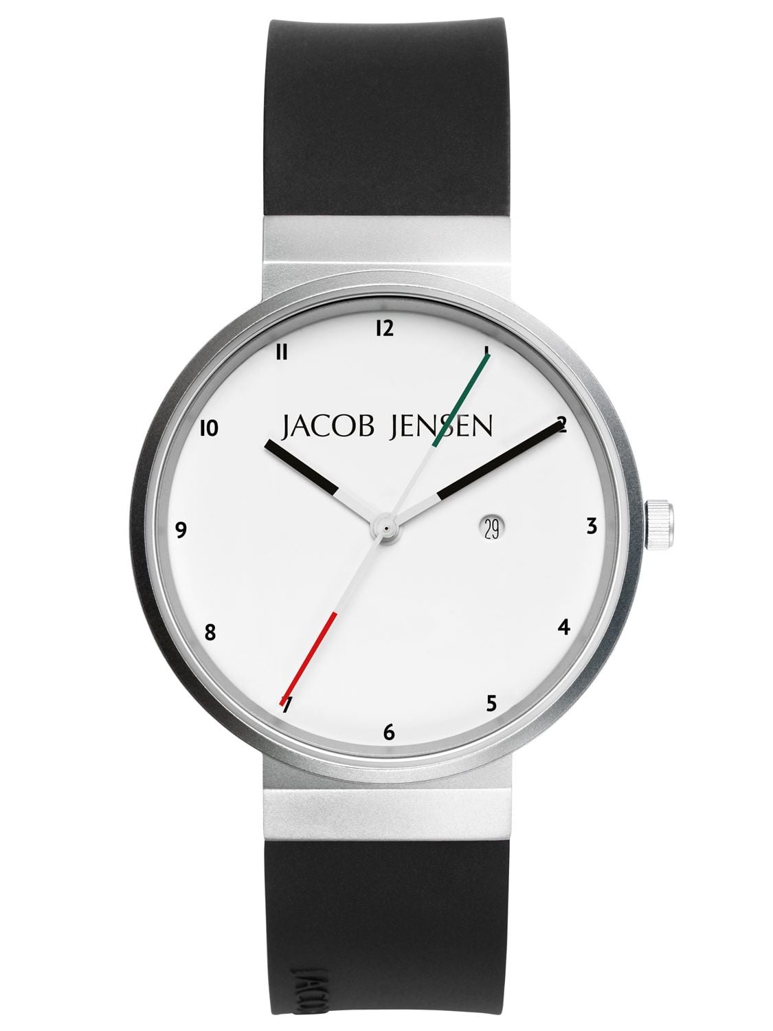 Jacob Jensen Men's Watch Titanium Quartz Black/White 646 • uhrcenter