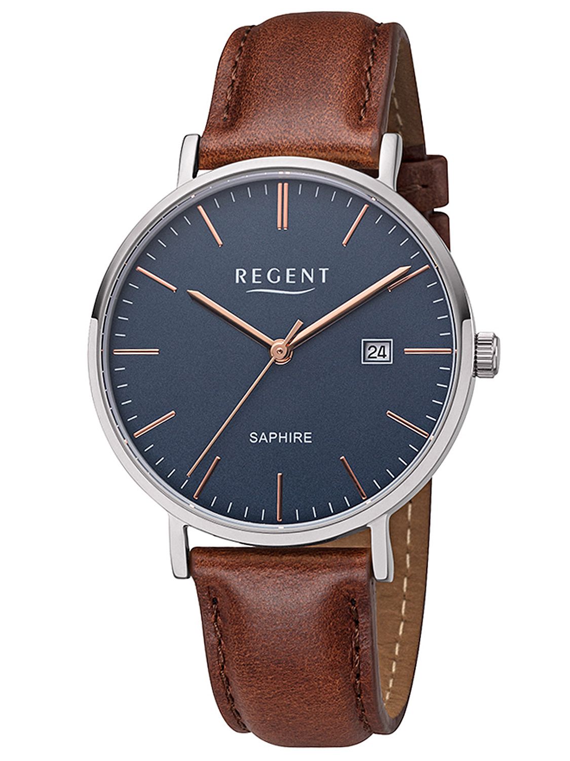 Regent Men\'s Watch Stainless uhrcenter Steel Ø 38 F-1228 • mm