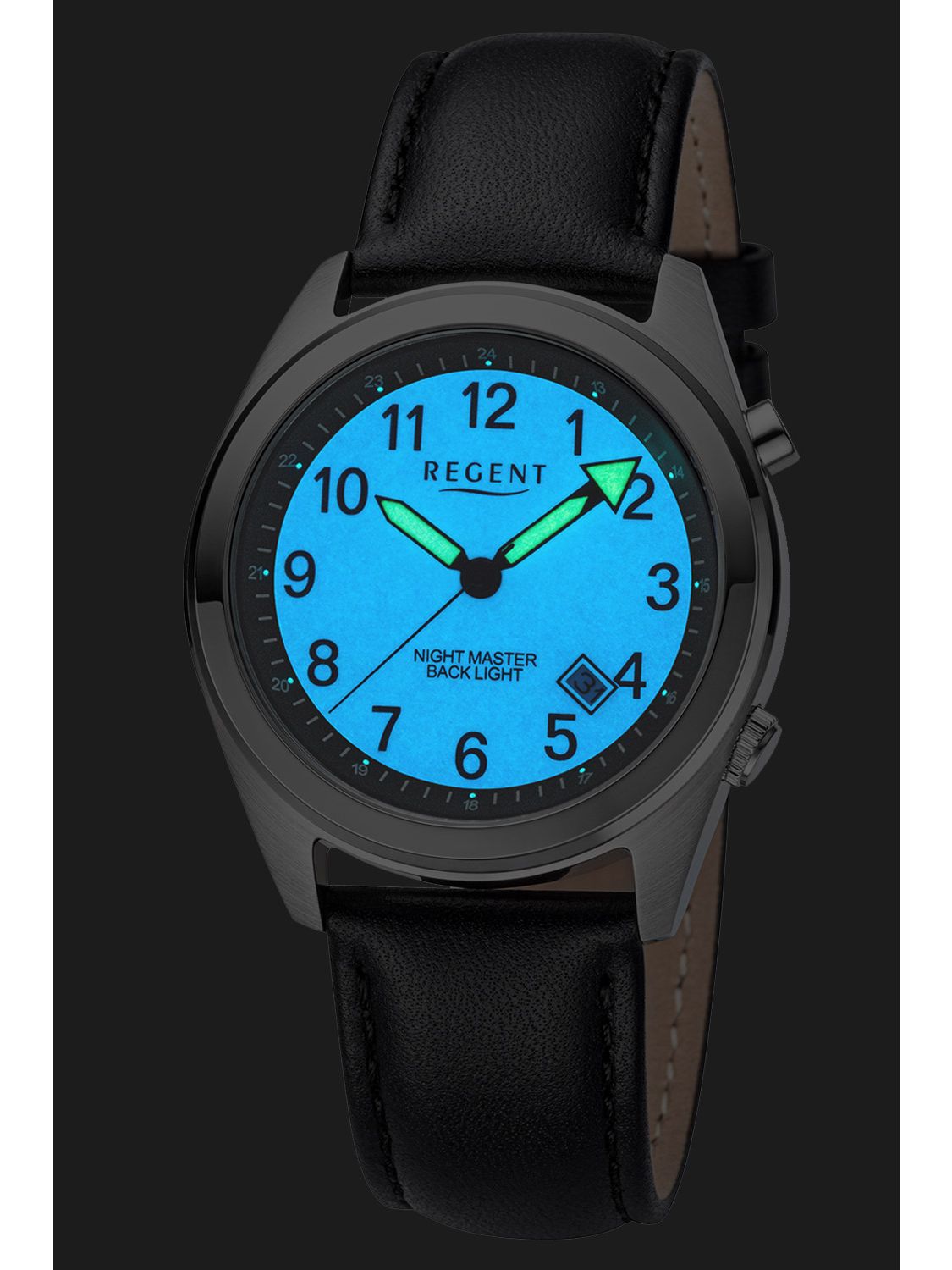 Regent Unisex Armbanduhr mit Leuchtzifferblatt 11110930 • uhrcenter