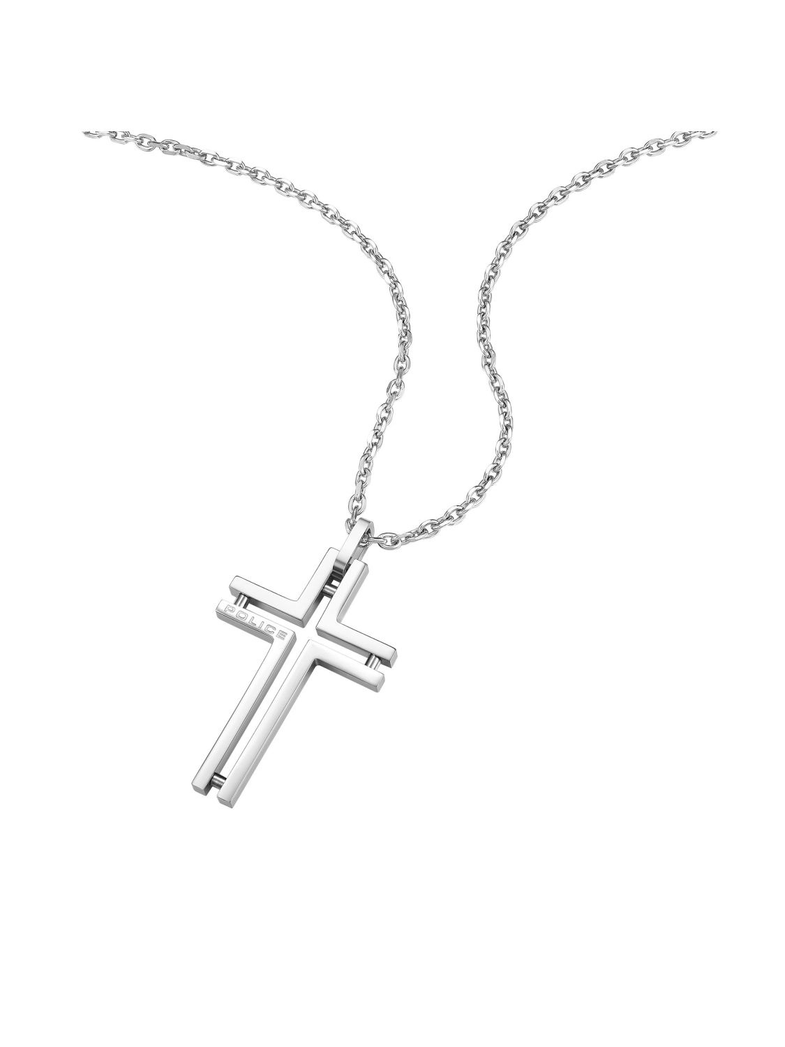 Police Men\'s Necklace PEAGN0005305 with Steel Stainless Framed • Cross uhrcenter