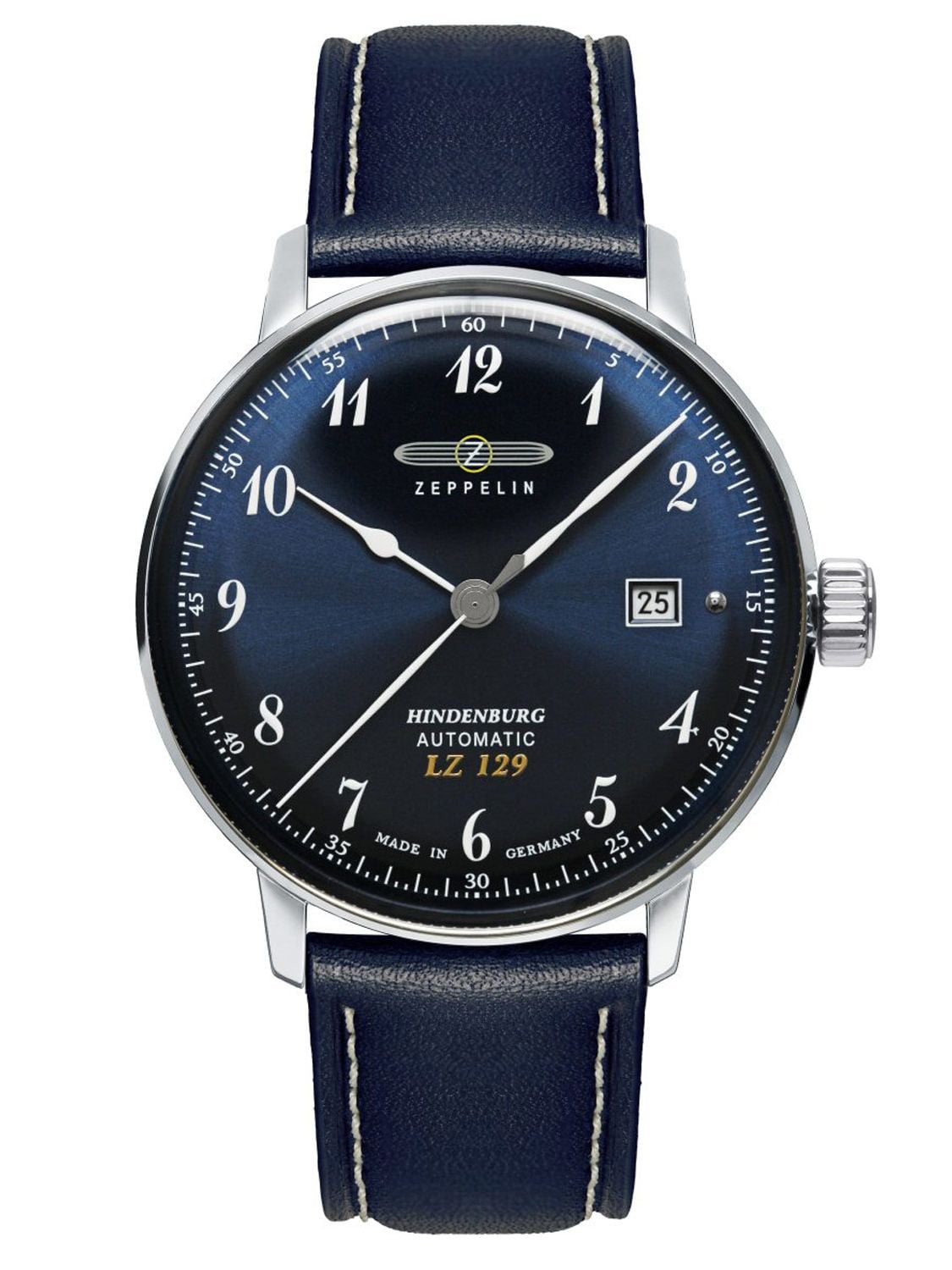 ZEPPELIN 腕時計Hindenburg ネイビー Zeppelin LZ 129 Hindenburg Automatic Watch, Blue, 40 mm, Day, 8056