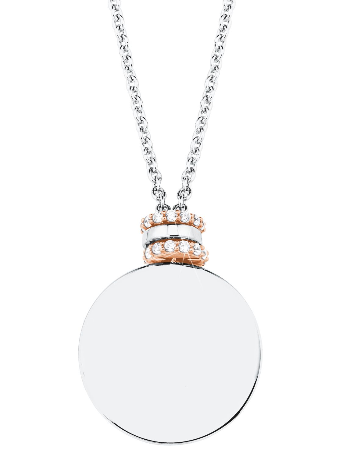 s.Oliver Damen-Kette Halskette • 2027611 Zirkonia Silber Bicolor uhrcenter 925
