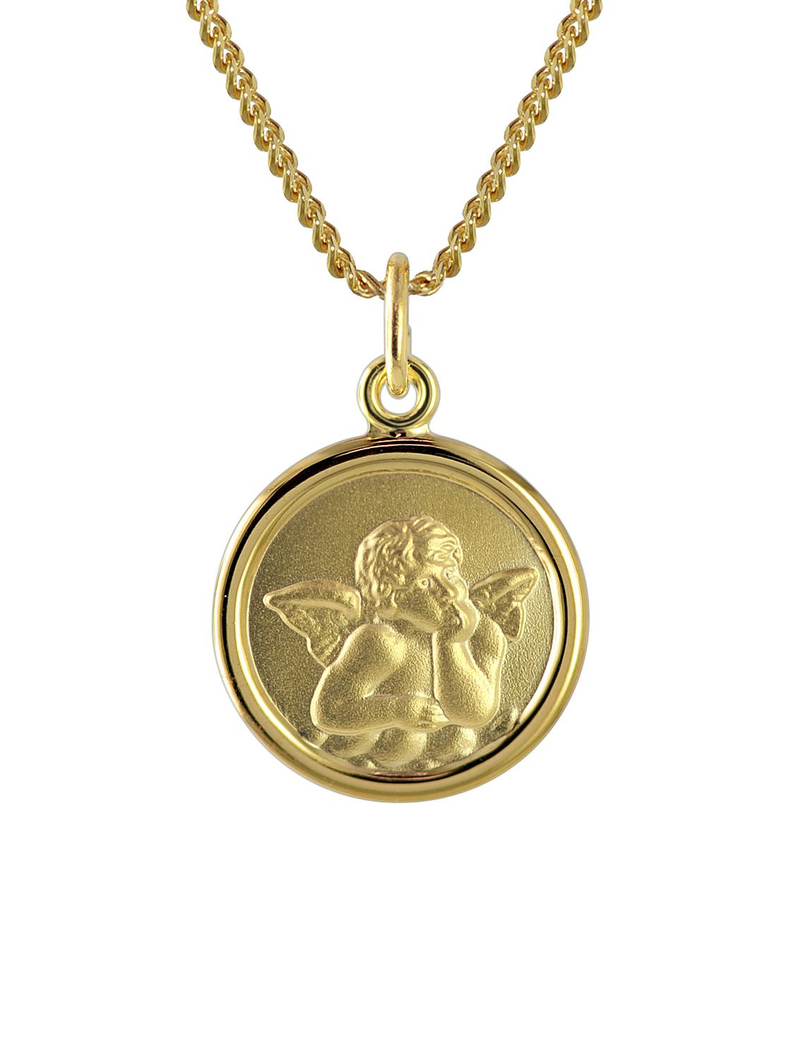 trendor Engel-Anhänger für Kinder Gold 333 an vergoldeter Silberkette 73426  • uhrcenter