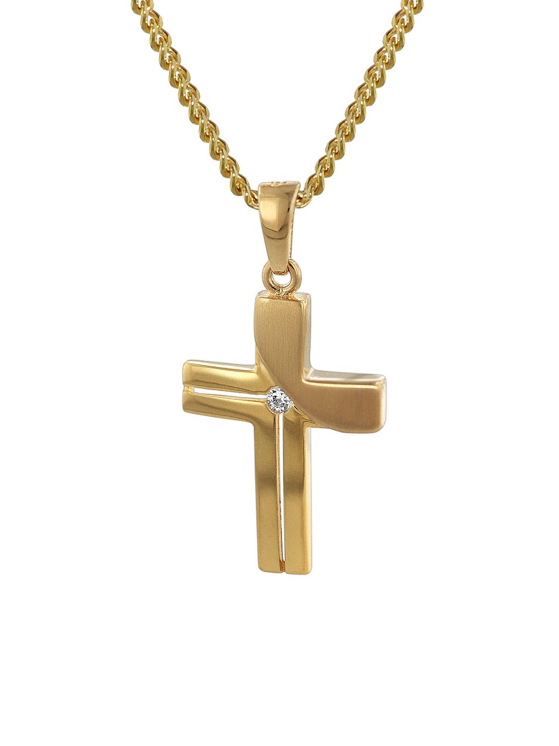 trendor Kreuz-Anhänger für Kinder Gold 333 mit goldplattierte Halskette Kinder-Schmuck Kreuzanhänger aus Echtgold für Jungen und Mädchen Geschenkidee 75680 