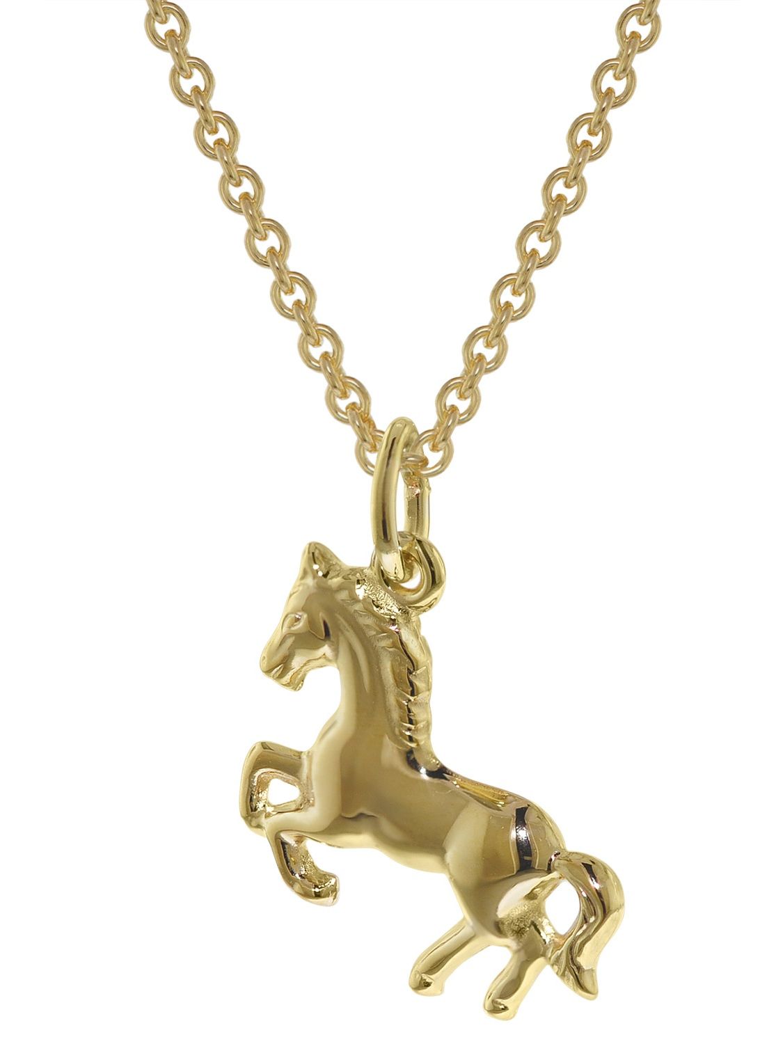 trendor Pferd Anhänger Gold 333 mit plattierter Kette für Mädchen 35808 •  uhrcenter