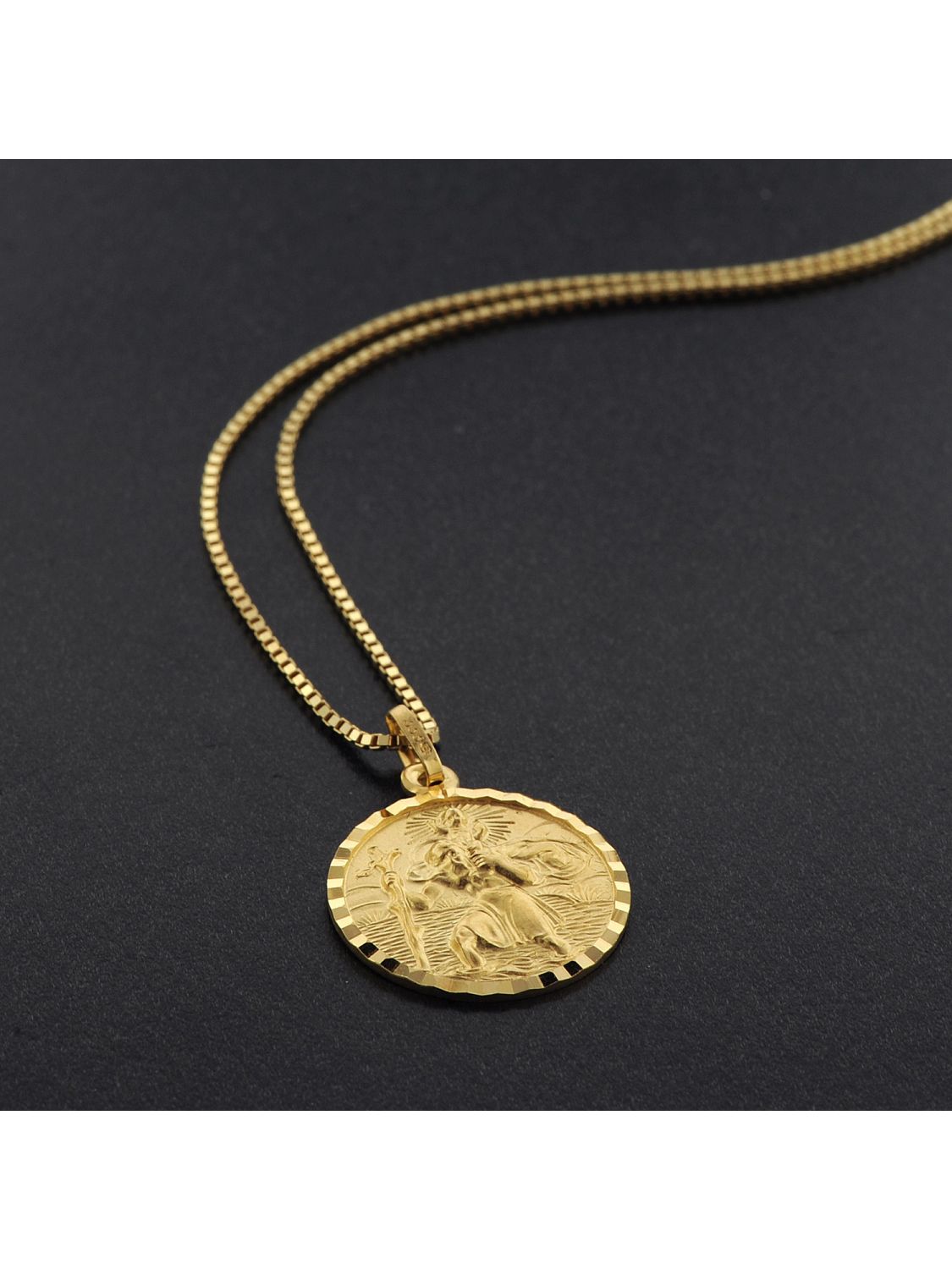 Saint Christophorus Pendant Genuine Gold3338k With Silver Gold