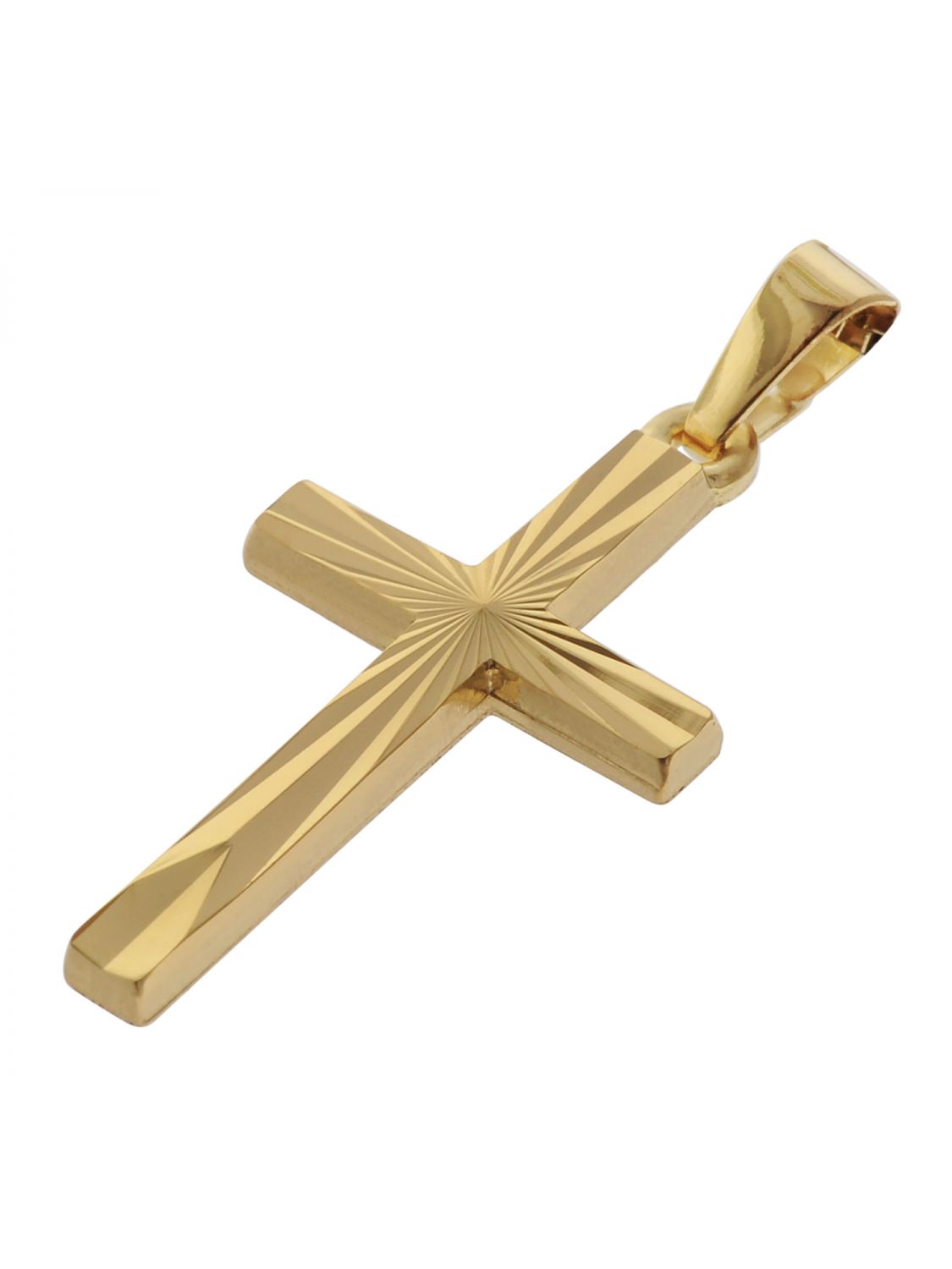 trendor Kreuz-Anhänger Gold 750 / 18K mit goldplattierter Kette 75438 •  uhrcenter