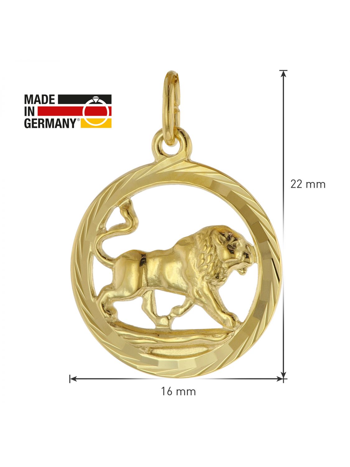 • Ø trendor Anhänger Sternzeichen Halskette 16 333 mm Gold 75940-08 uhrcenter + Löwe
