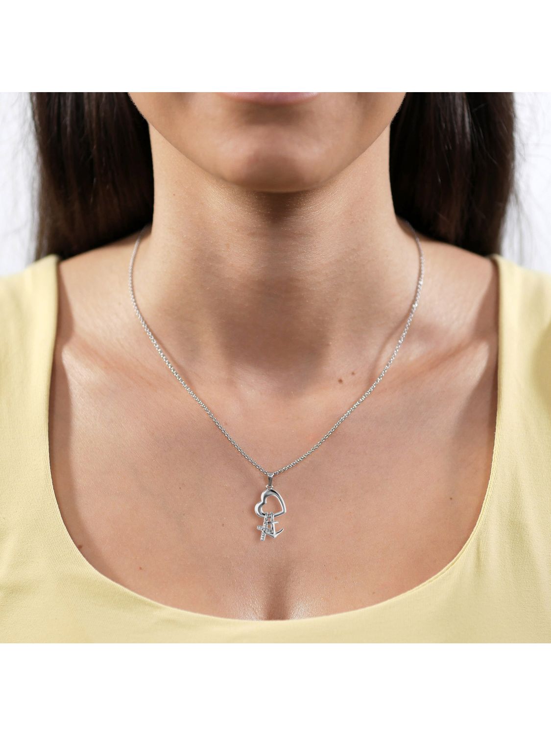 • 925 Halskette Glaube Hoffnung uhrcenter mit Silber Liebe trendor 39434 Anhänger