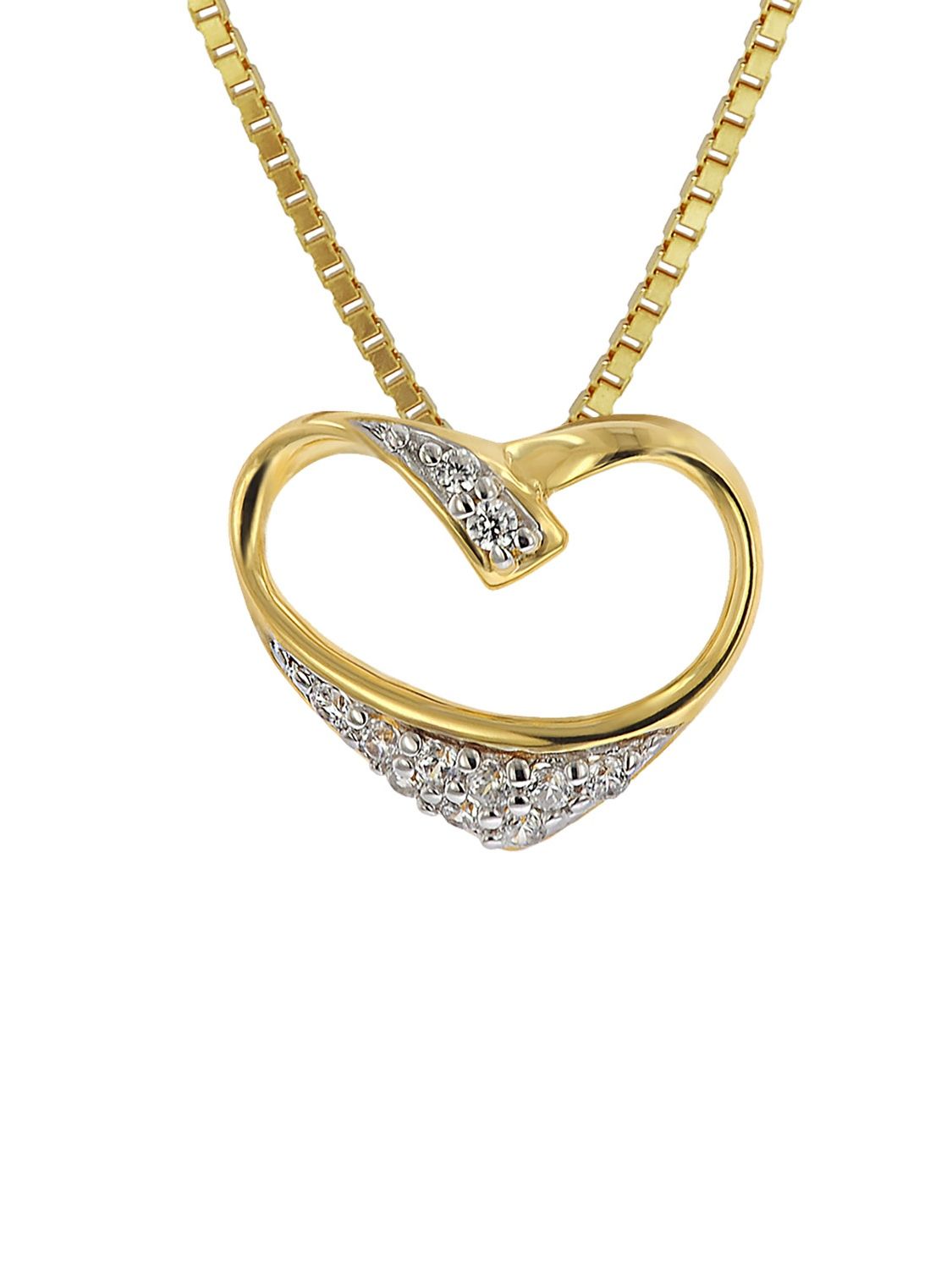 trendor Women's Heart Necklace Gold Plated 925 Silver 41683
