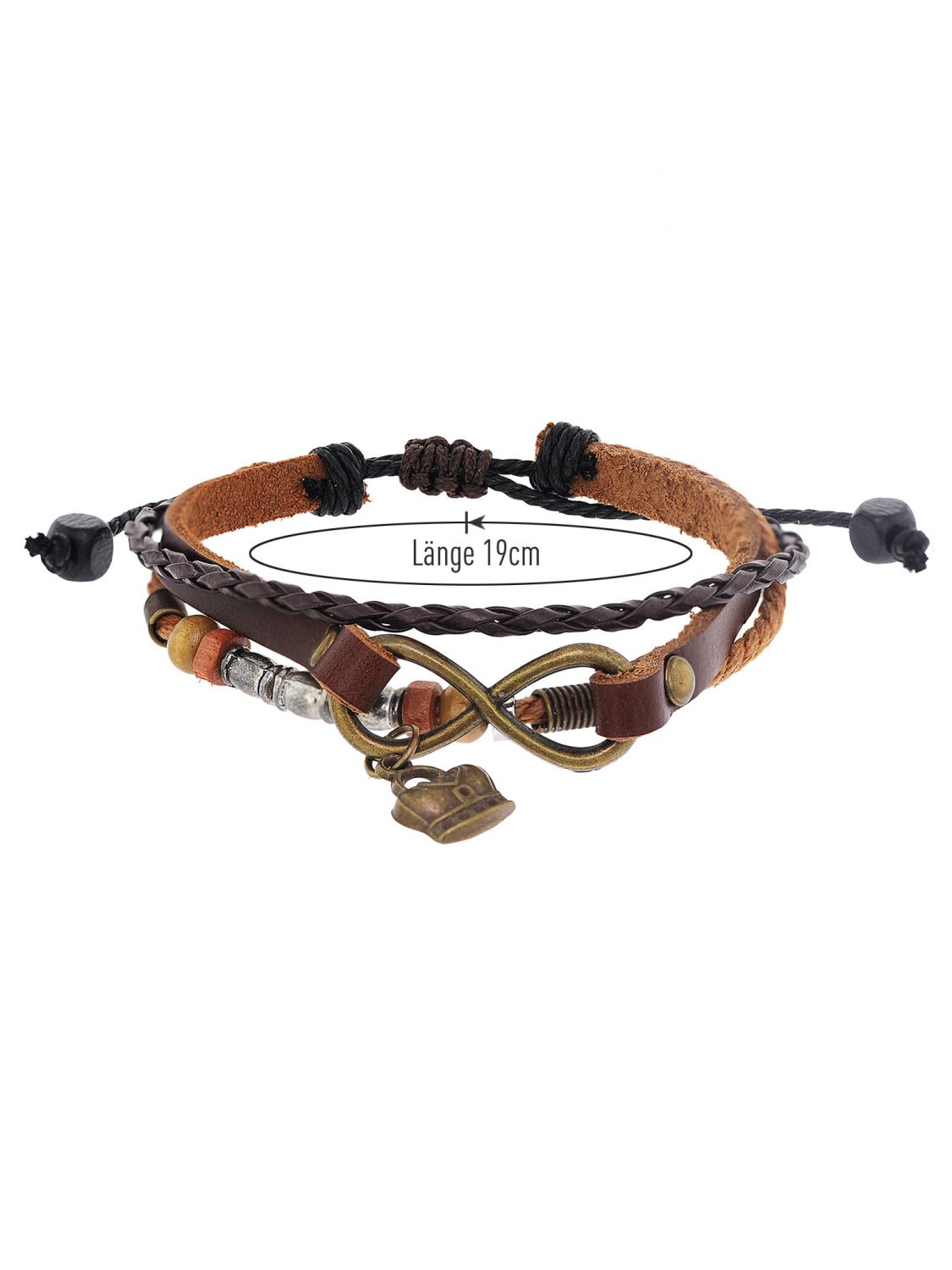 trendor Bracelet Fantasy Leather/PU brown-black 75804