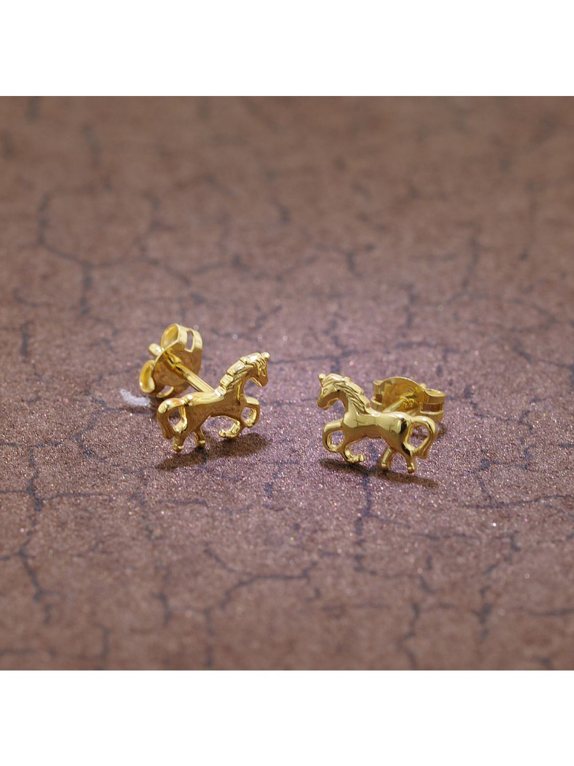 trendor Kinder-Ohrringe Gold 333 Pferde Ohrstecker 35809 • uhrcenter
