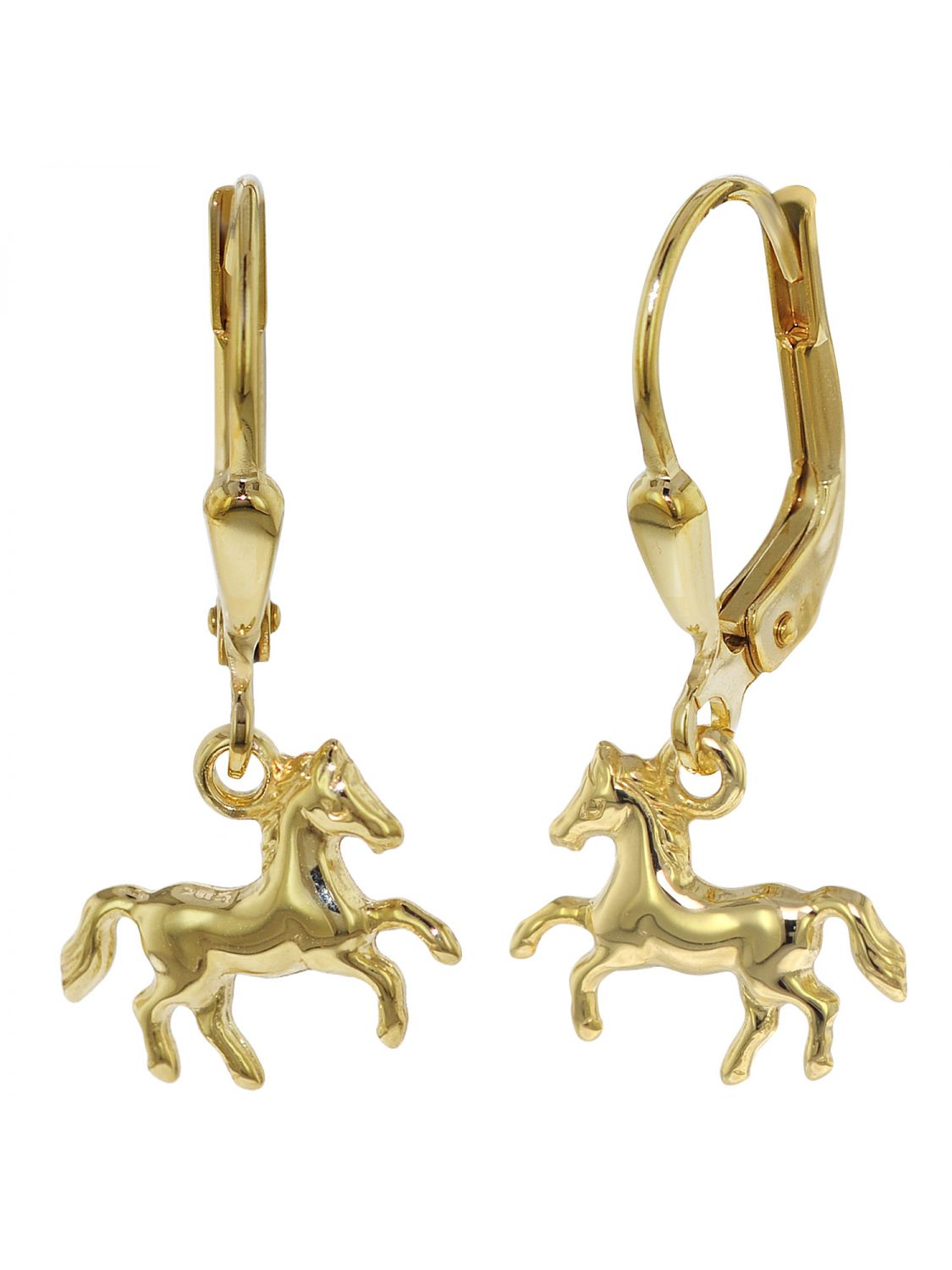 Mädchen Pony Pferde Ohrstecker Kinder Ohrringe Ponys aus Echt Gold 333 8 Kt 