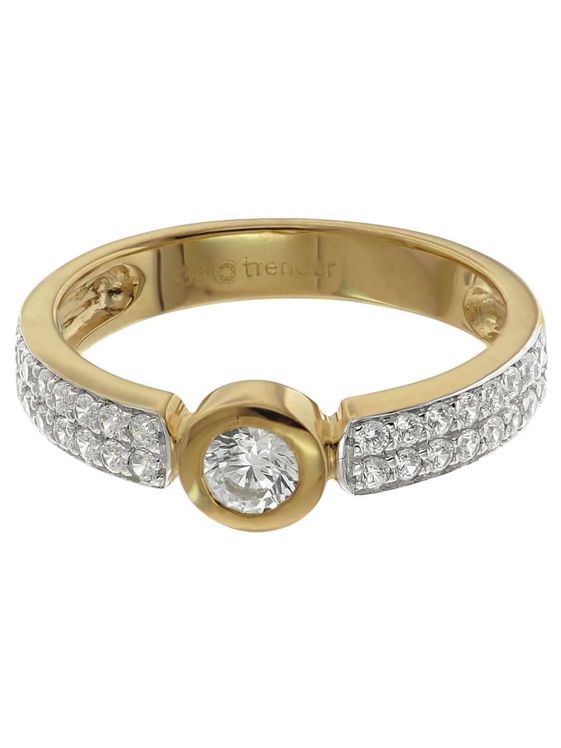 • trendor 333 41334 Gold Damen-Ring mit uhrcenter Zirkonia