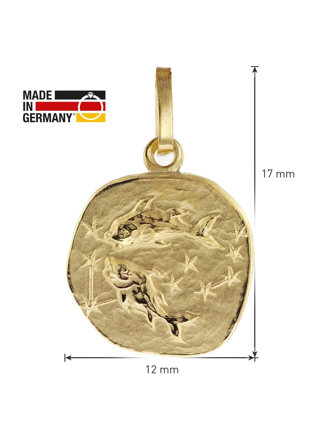 trendor Sternzeichen Kinder-Halskette Fische • 15022-03 Gold mit 333/8K uhrcenter
