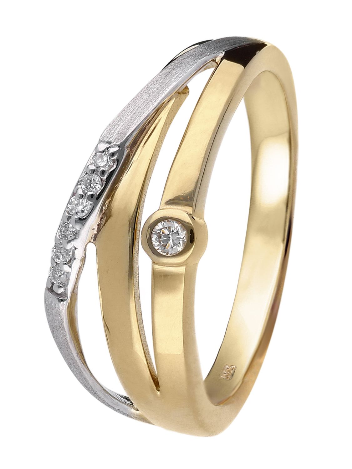 Gold • 15577 Bicolor trendor uhrcenter 333/8K Damen-Diamantring